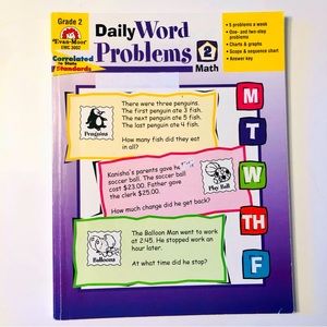 Teachers & Homeschoolers “Daily Word Problems” Grade 2, No Marks, Like New